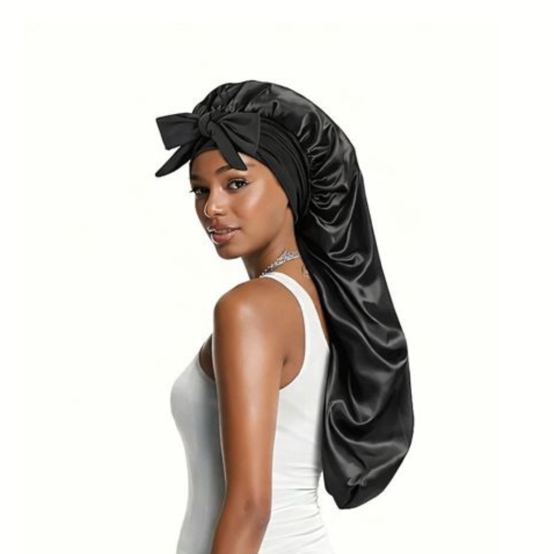 Satin Bonnet Μακρί με κόρδελα.